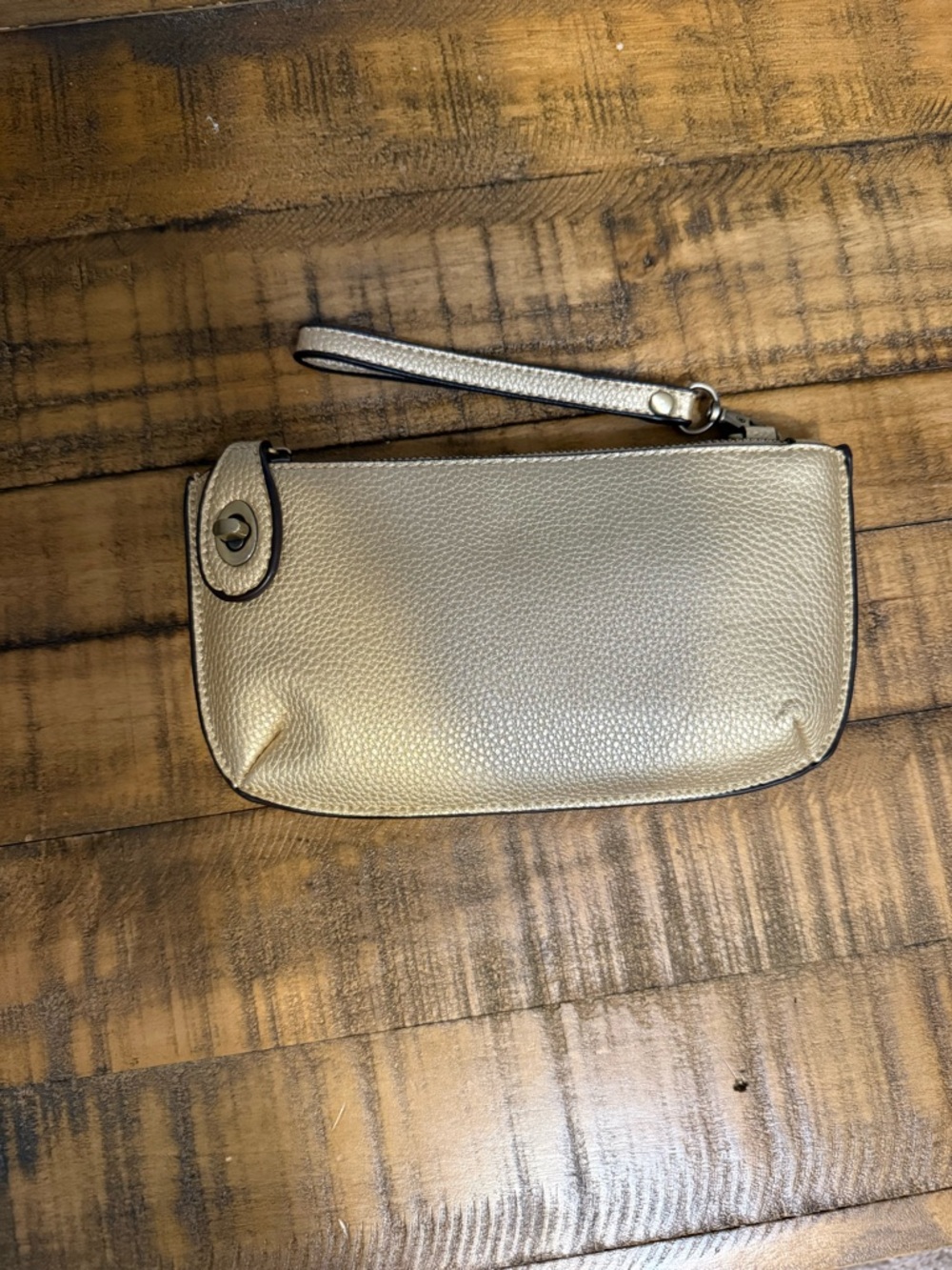 NWOT Joy Susan Metallic Gold Wristlet Clutch